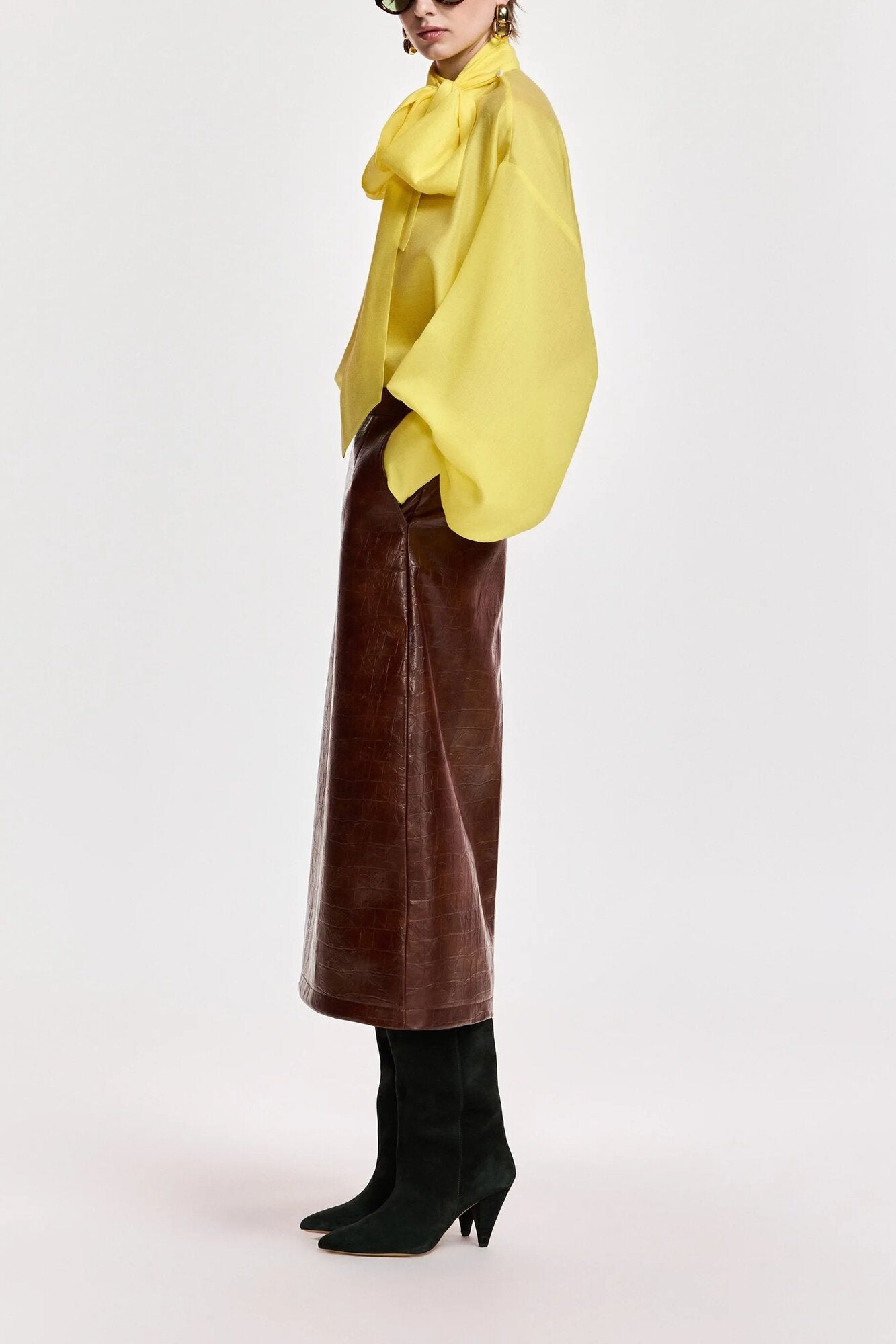 Karismatic Pussy Bow Tie bluse – Yellow Fever